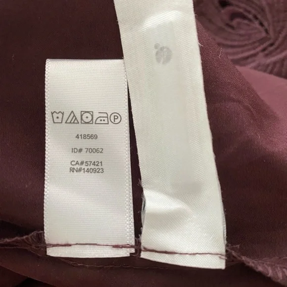 LOFT Women's Sz 2 Wine Burgundy Lace Shift Dress Cocktail Party 3/4 Sleeve - Picture 7 of 9